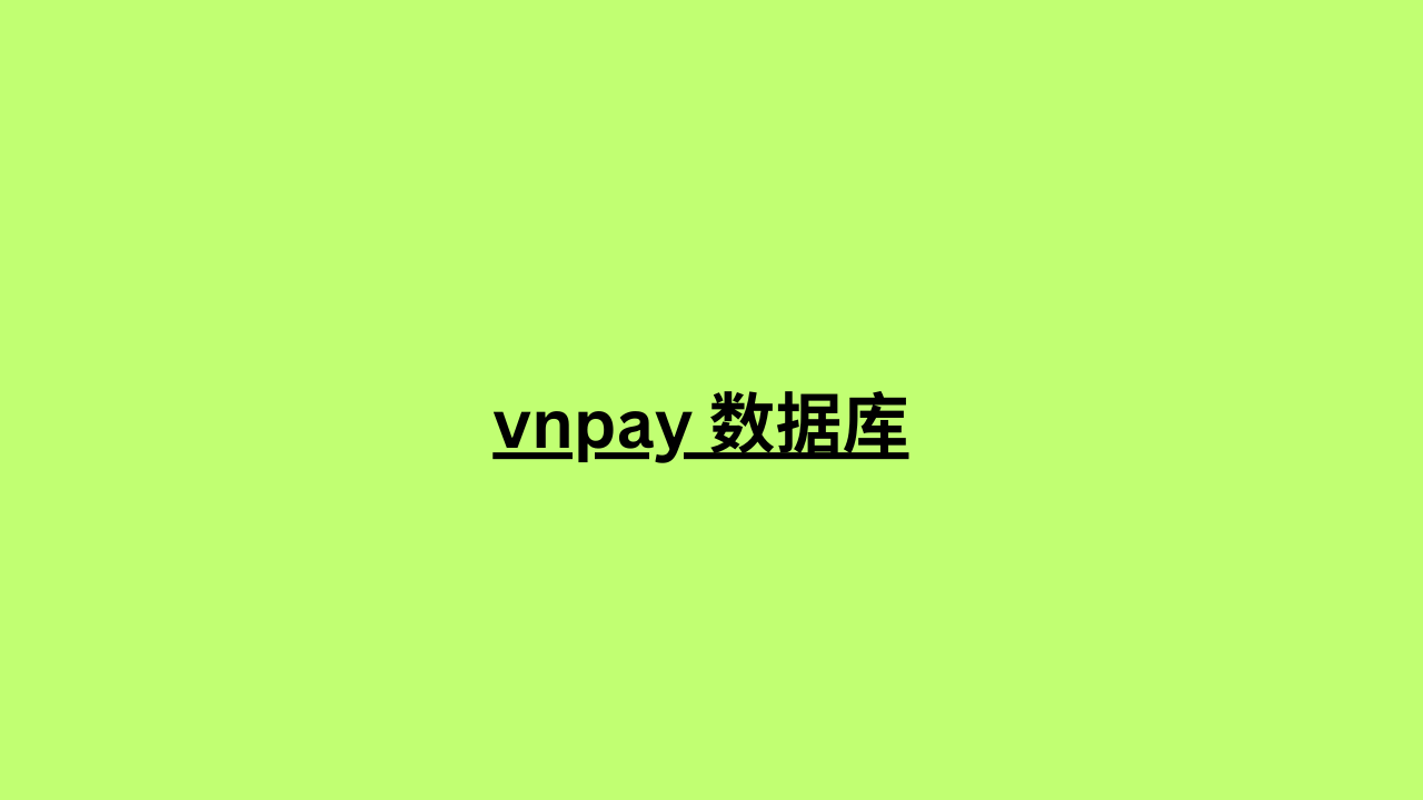 vnpay 数据库